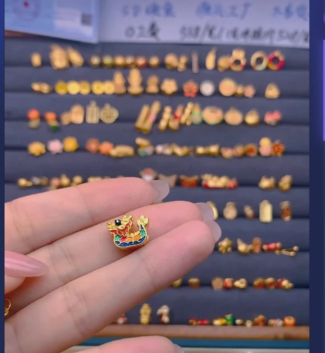 足金龙舟红色手 串/多样性发@@A351