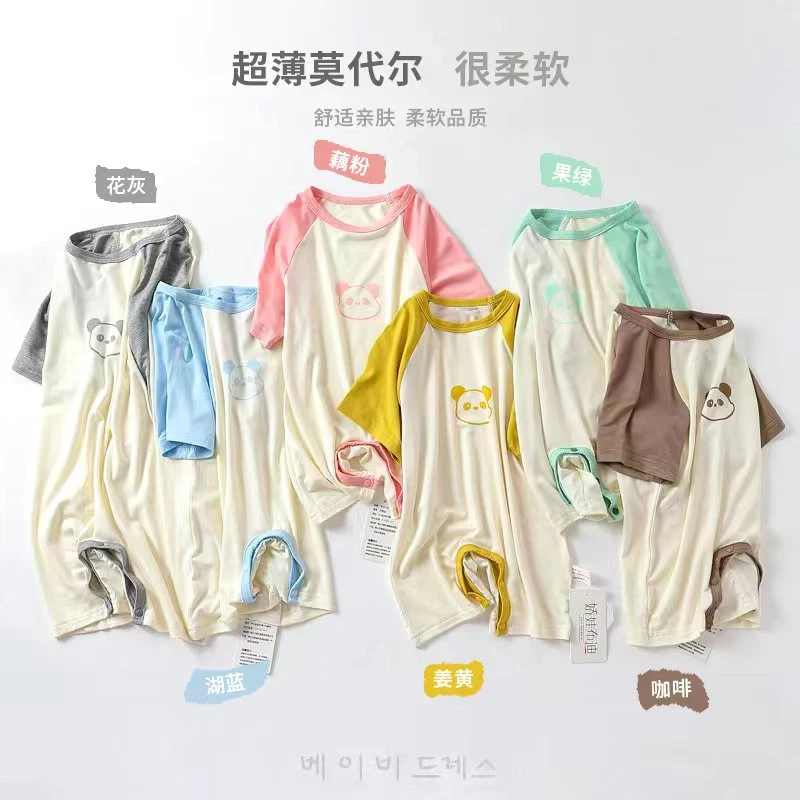 宝宝衣服2023婴儿连体衣夏款婴儿连体衣薄款插肩袖哈衣爬服