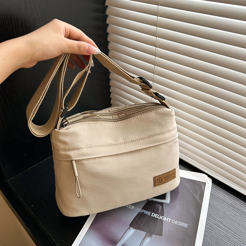 男女同款包包时尚百搭单肩包多隔层斜挎包尼龙水洗布防泼水休闲包