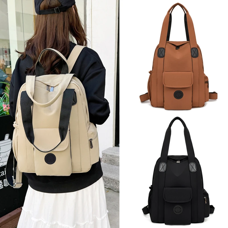 直播早秋新款国风双肩背包简约流行时尚单肩包妈咪包旅行学生背包