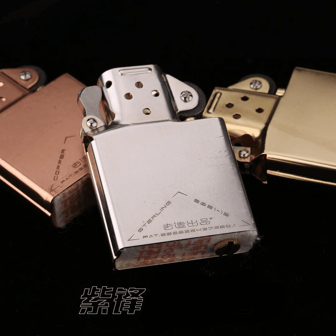 去造出品煤油Zip打火机紫铜黄铜纯银内胆适配Zip
