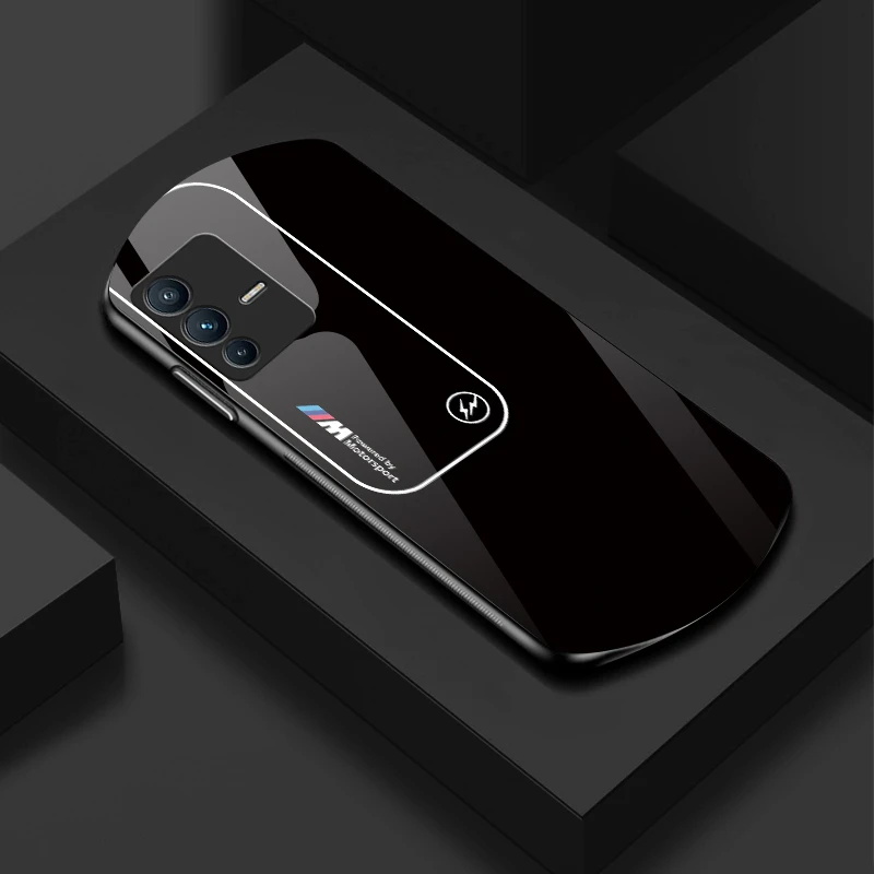 适用【vivo S12Pro】渐变宝马弧形玻璃高级感手机壳轻奢简约