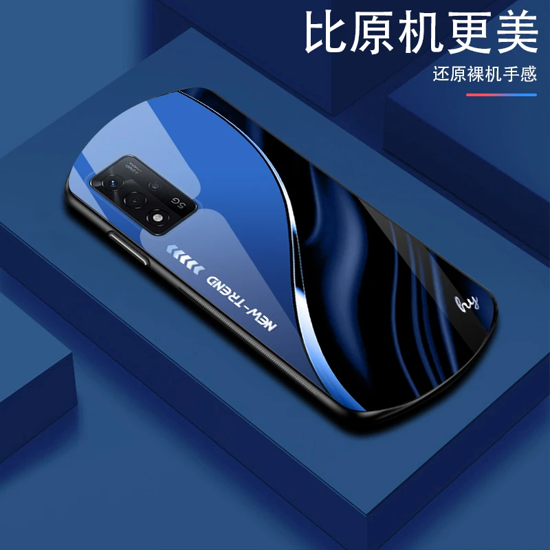 【弧形玻璃NEW渐变】OPPO A93S手机壳个性椭圆形硬壳时尚创意