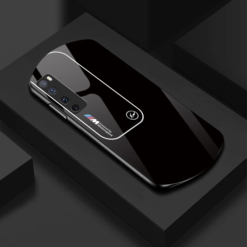 适用【华为Nova7Pro】渐变宝马弧形玻璃高级感手机壳轻奢简约