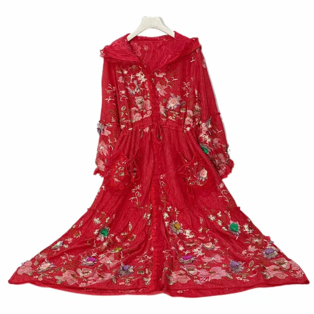 【花海外套】202秋冬季新款仙女裙收腰气质刺绣大码外套