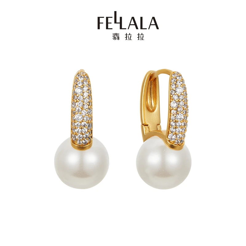 Fellala/「密镶记忆」法式闪耀密镶耳环优雅大气简约轻奢