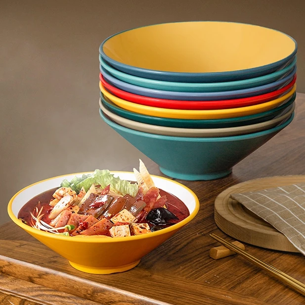 面馆专用碗商用麻辣烫大碗斗笠面碗密胺餐具米线汤碗螺蛳粉拌面碗