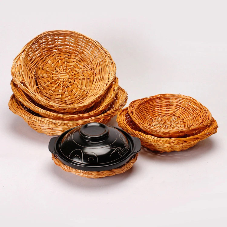 双耳煲篮柳编双耳煲仔筐砂锅篮藤篮柳条编织置物筐子水果篮餐厅用