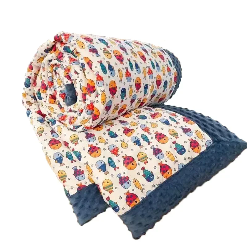 豆豆绒A类春秋加绒加厚家庭用单人4斤冬被按摩豆睡眠保暖贴身