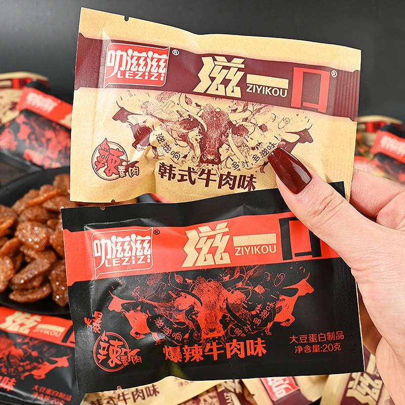 叻滋滋滋一口韩式素牛肉零食爆辣大豆素肉肥牛8090后儿时怀旧小吃