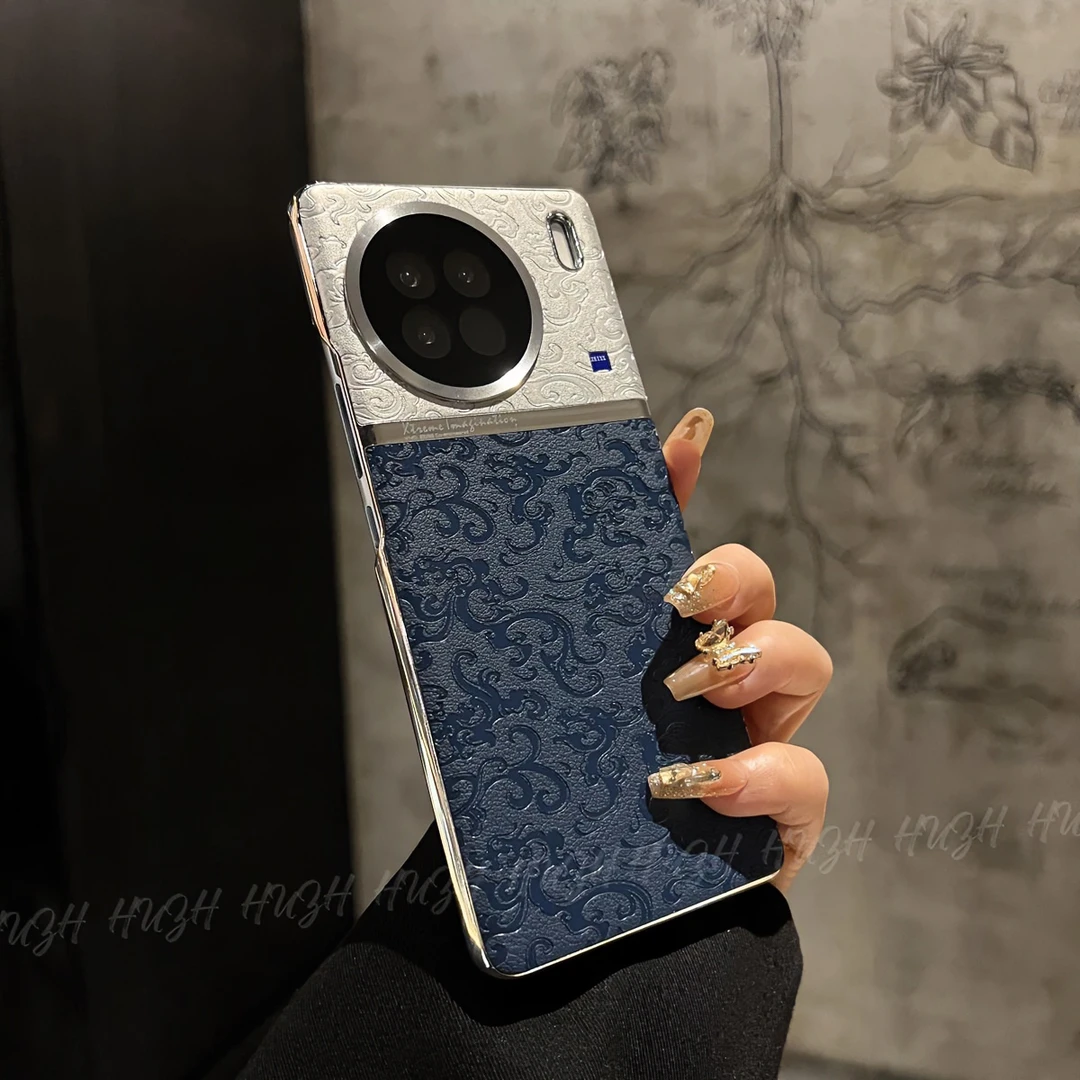 适用vivox90/s国风云龙纹拼色镜头全包手机壳x200s硬壳x200pro薄