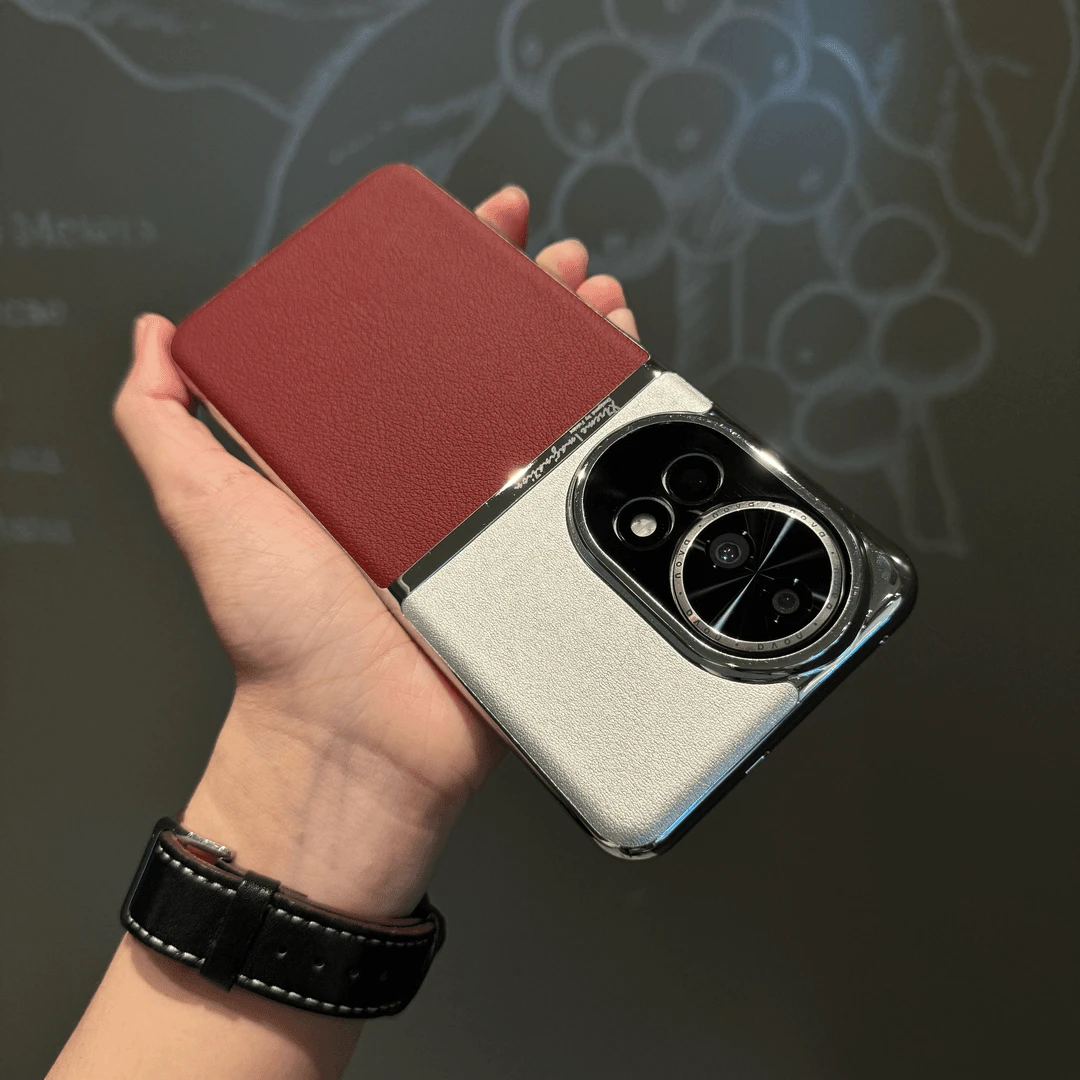 适用nova12pro素皮拼色质感手机壳精孔镜头圈nova12Ultra超薄硬壳