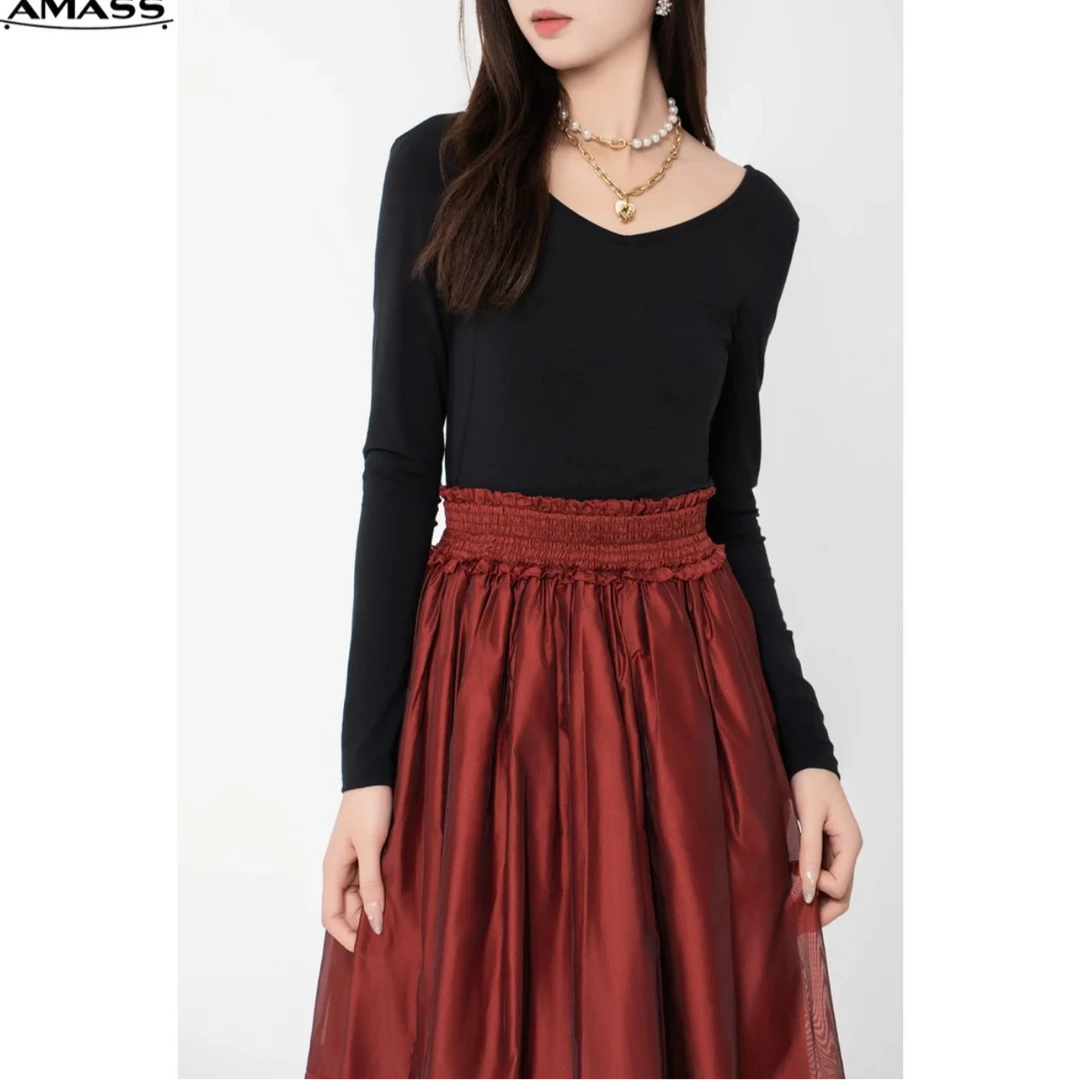 AMASS阿玛施 素面纯色百搭显瘦长袖 5300893