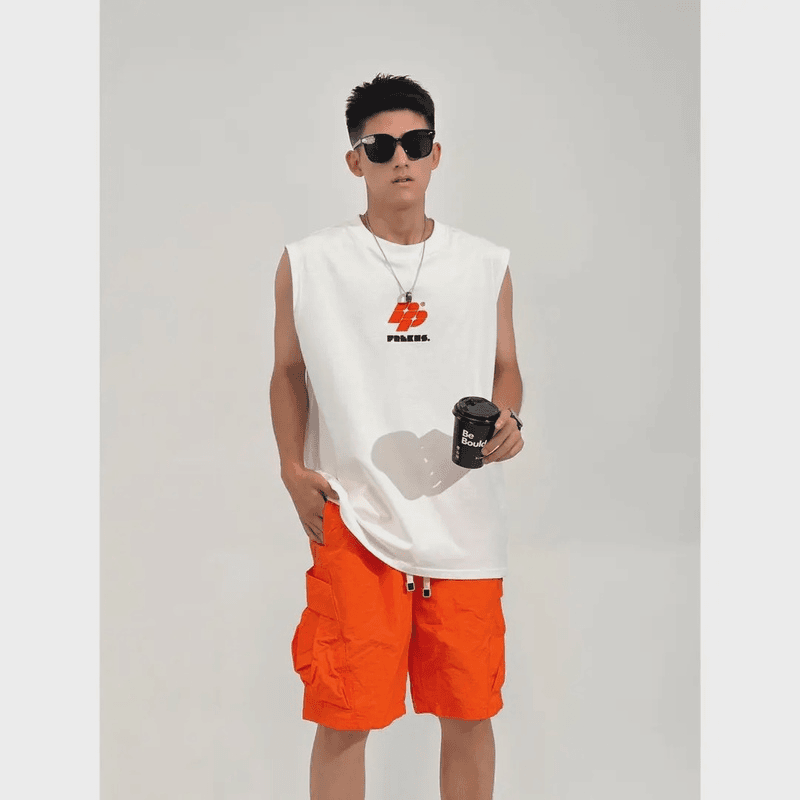 260高克重休闲百搭运动健身无袖夏季潮流宽松男士坎肩背心99097