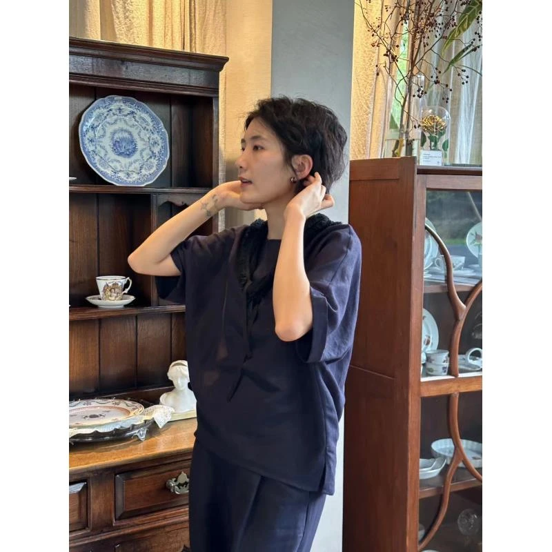 浪清/女装推荐  丹尔尼亚麻透气T恤