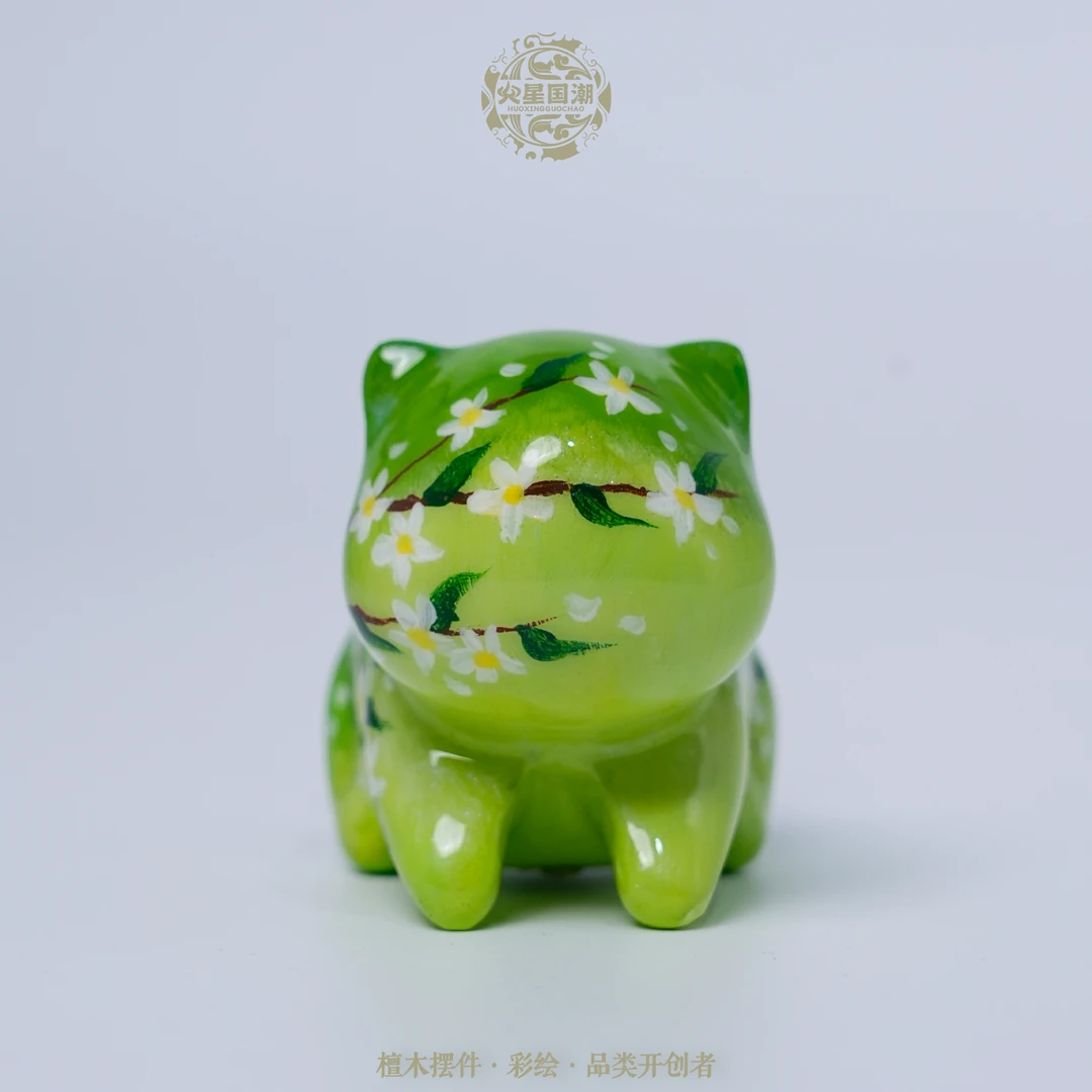 【《梨花白》系列】檀木手工绘画创意摆件创意设计萌宠桌面国潮摆件