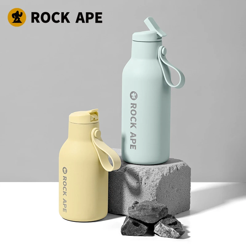 RockApe吸管保温杯大容量保温水杯便携大容量不锈钢杯子户外男士