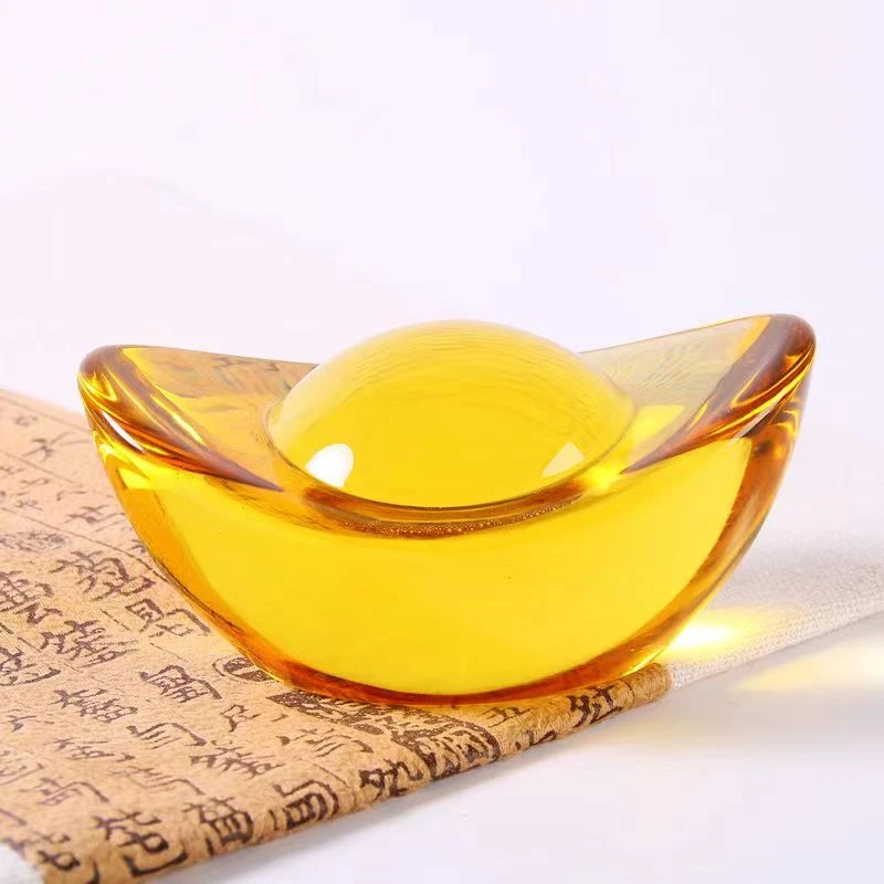 1.4cm【100颗】人工元宝摆件琉璃元宝客厅桌面米缸聚宝盆水晶装饰品