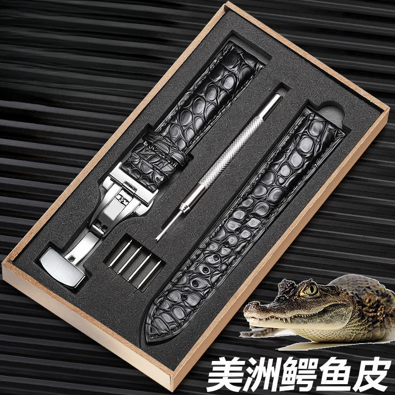 适用万国鳄鱼皮表带男柏涛菲诺葡萄牙计时葡七飞行员真皮手表带