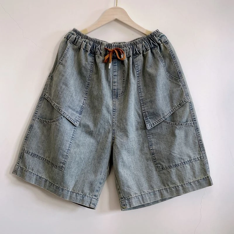 2025夏季新款时尚洋气宽松舒适休闲百搭潮流五分牛仔短裤YX103971