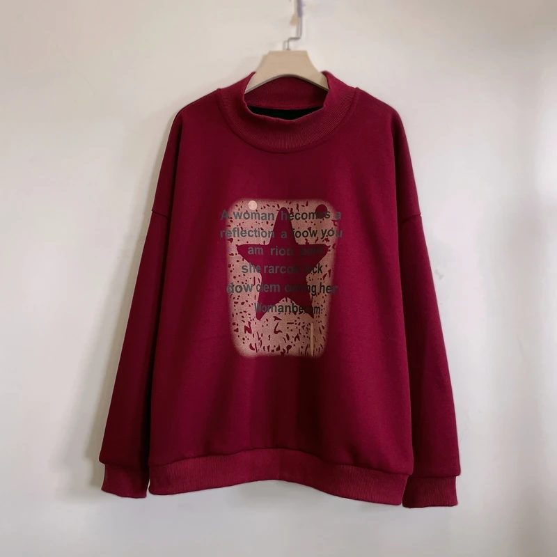 加绒加厚保暖休闲卫衣长袖时尚百搭女士宽松2024秋冬新款YX104707