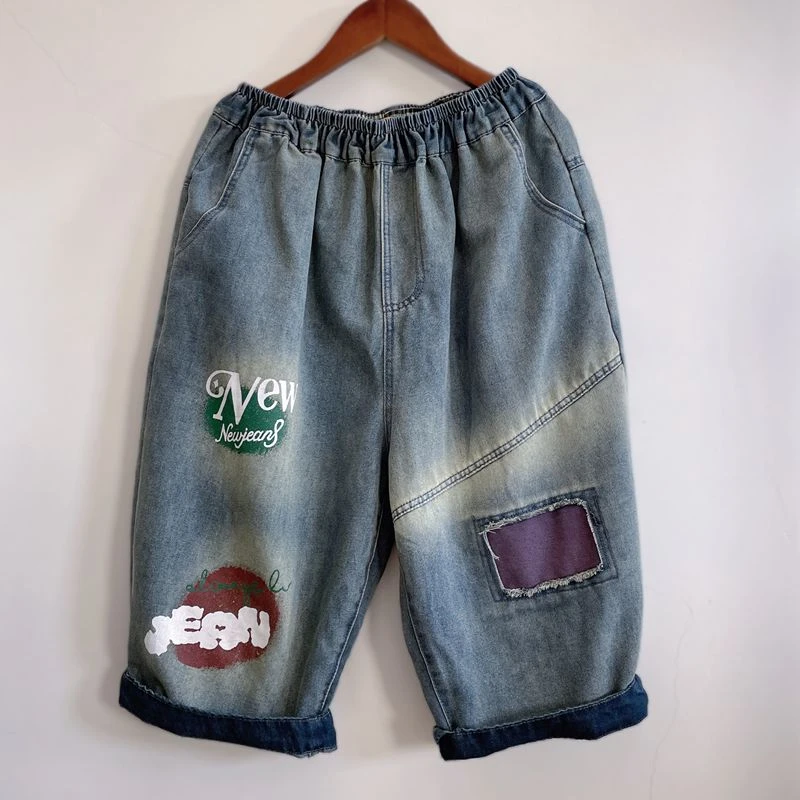 2024夏季新款时尚洋气宽松舒适休闲百搭薄款潮流牛仔短裤YX104054