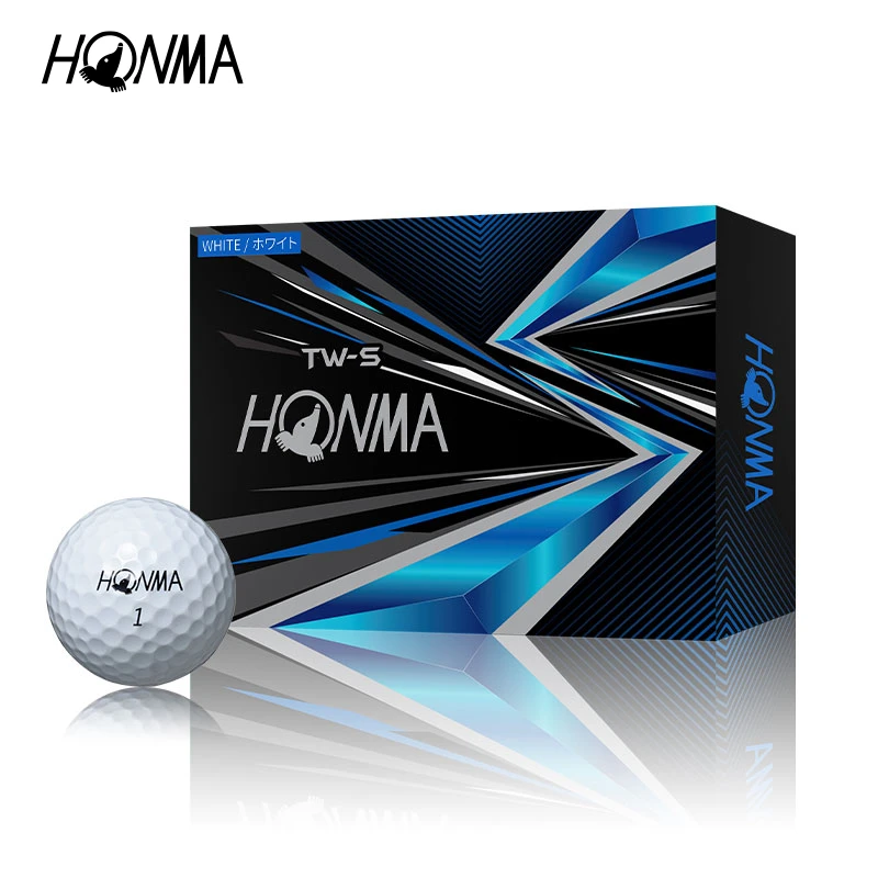 HONMA TW-S白色基础高尔夫球三层球柔软击球感稳定强倒旋12粒/盒