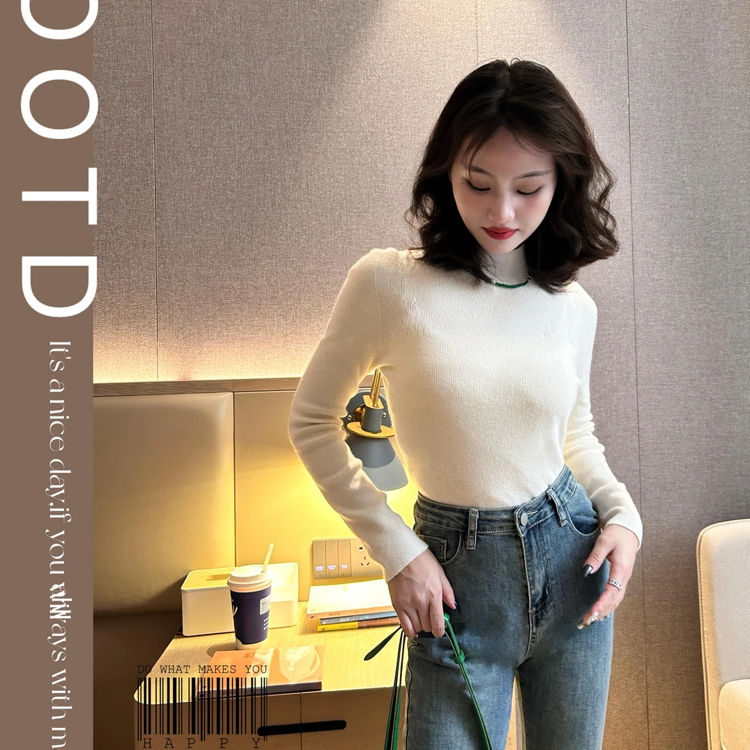 王炸~打底巨舒适无缝26支2股纱线打底衫半高领显瘦百搭显气质上衣