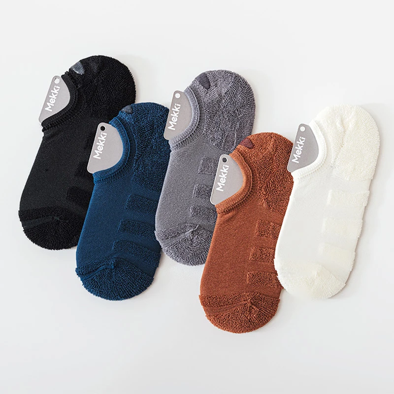 袜子男隐形袜船袜棉袜夏季加厚吸汗毛巾底毛圈底防臭吸汗夏天短袜