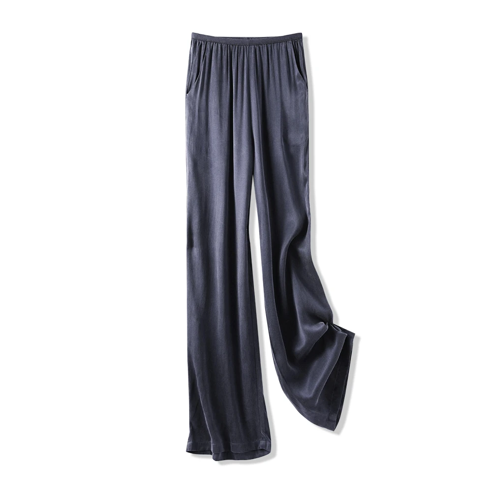 夏季铜氨丝阔腿裤女宽松透气薄款高腰垂感休闲裤显瘦百搭长裤