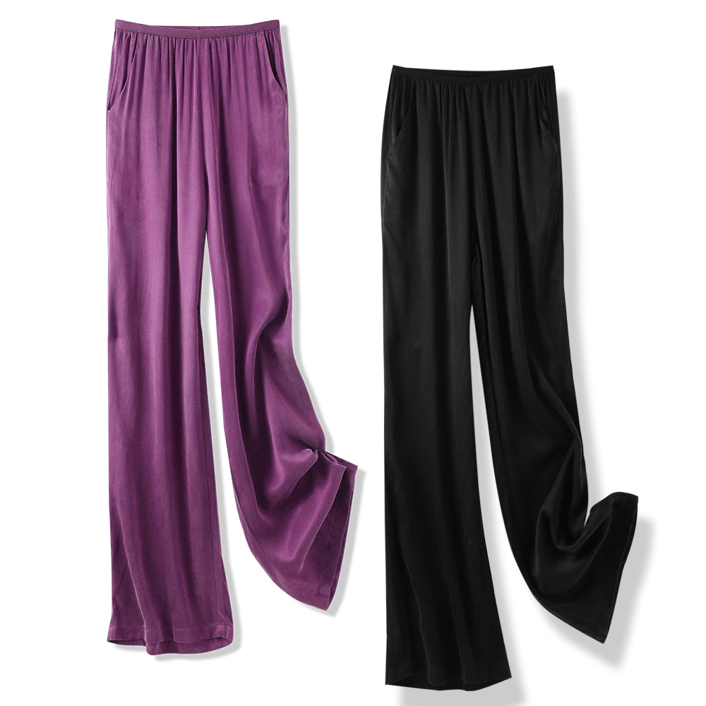 涵梦萱夏季铜氨丝阔腿裤女薄款宽松垂感直筒裤高腰显瘦透气长裤