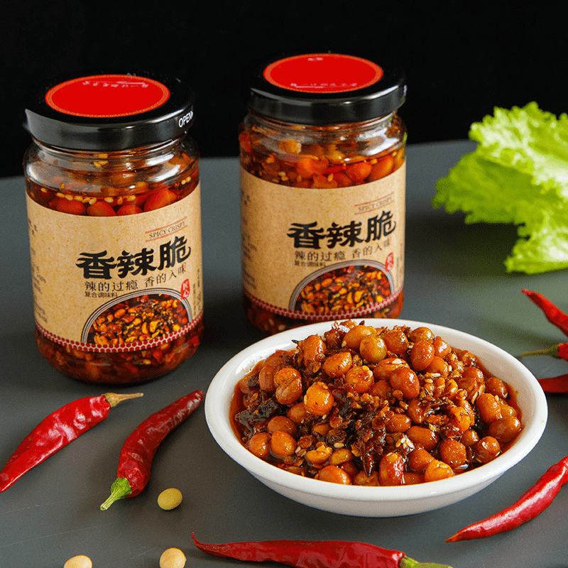 香辣脆干辣椒酱脆花生五仁酱夹馍酱学生方便下饭菜香辣拌饭酱辣味