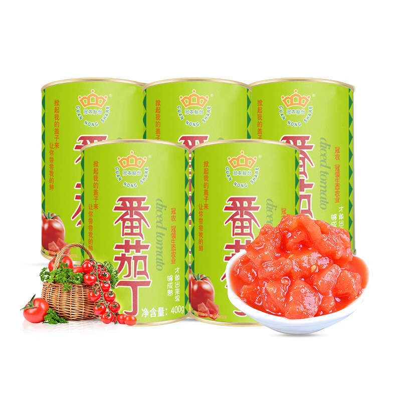 （400g/罐）2023年9月新货特产冠农去皮番茄丁罐头新疆绿色精选新鲜
