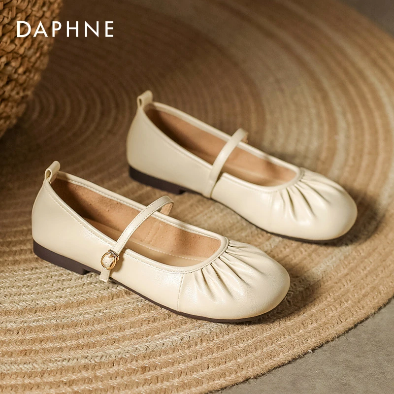 达芙妮法式银色玛丽珍鞋女款2025夏季百搭仙女风配裙子平底单鞋子