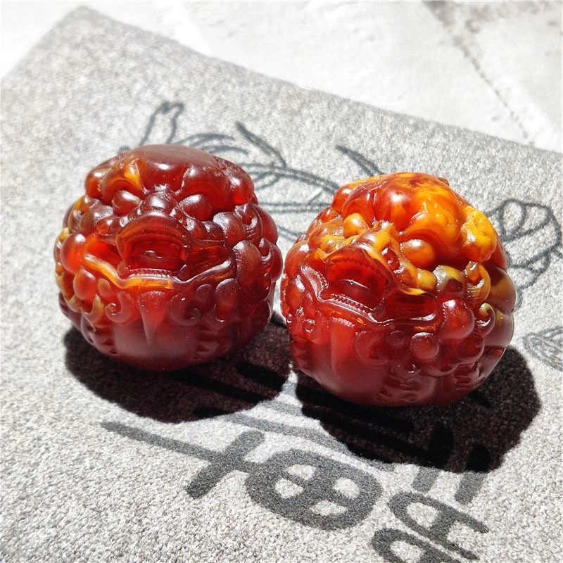 龙涎香貔貅移动香水手球健身球狮子手把玩实心按摩握球摆件随身