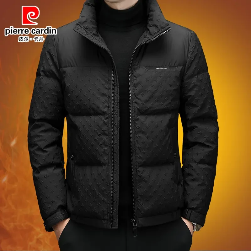 皮尔卡丹羽绒服男装立领2024新款男士白鸭绒短款加厚保暖羽绒外套