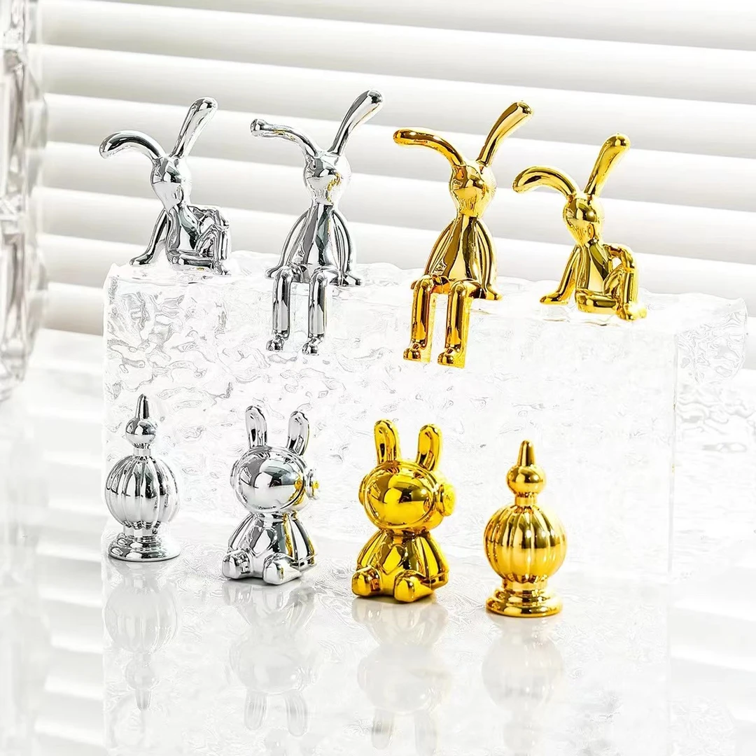 新款电镀兔子把手手工diy配件【送一只发三只】