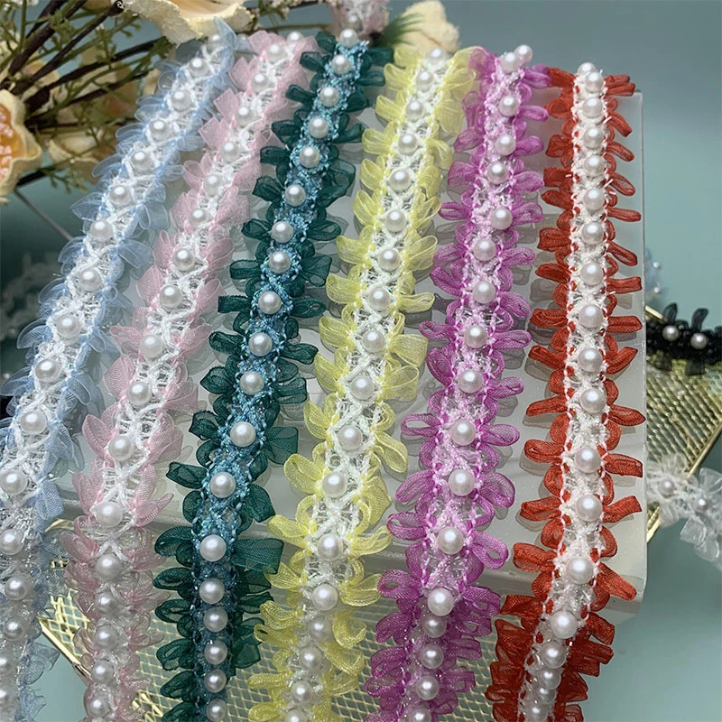 手工DIY珍珠花边布艺服饰领口袖口装饰服装花边辅料