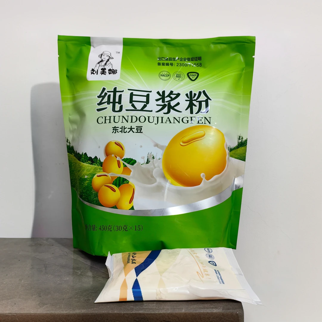 【刘美娜】纯豆浆粉零添加营养方便细腻冲调浓郁冲泡450克/袋口感