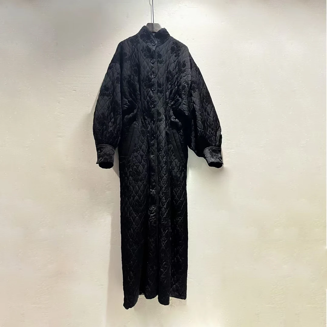 长款棉衣秋冬外套复古绣花CT104