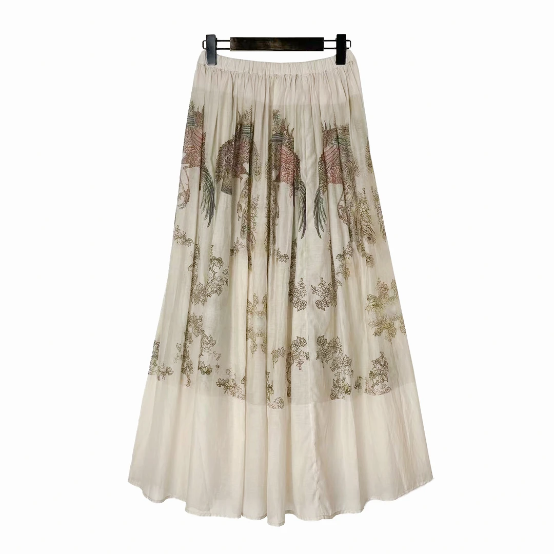 【设计师原创】手绘凤凰图休闲半裙019 020