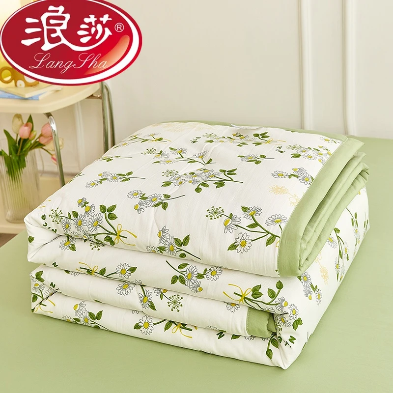 浪莎正品高档夏凉被空调被冰丝冰凉感单人儿童双人夏季薄款被子