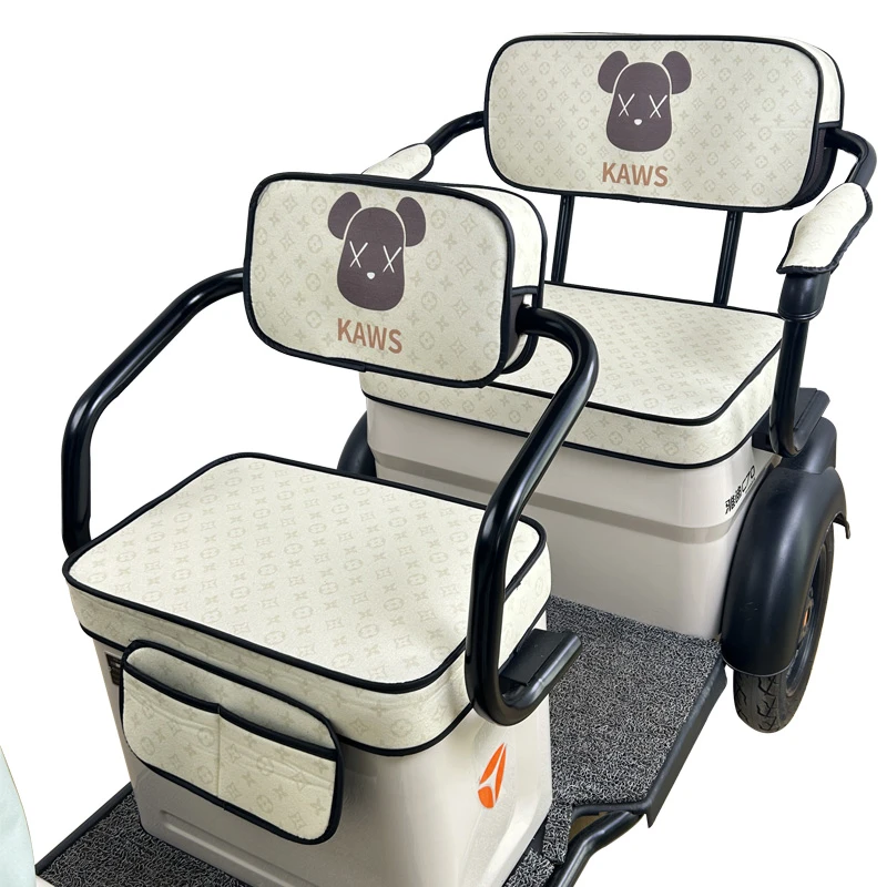 雅迪爱玛金彭电动三轮车卡通印花防晒座套四季通用休闲坐垫套