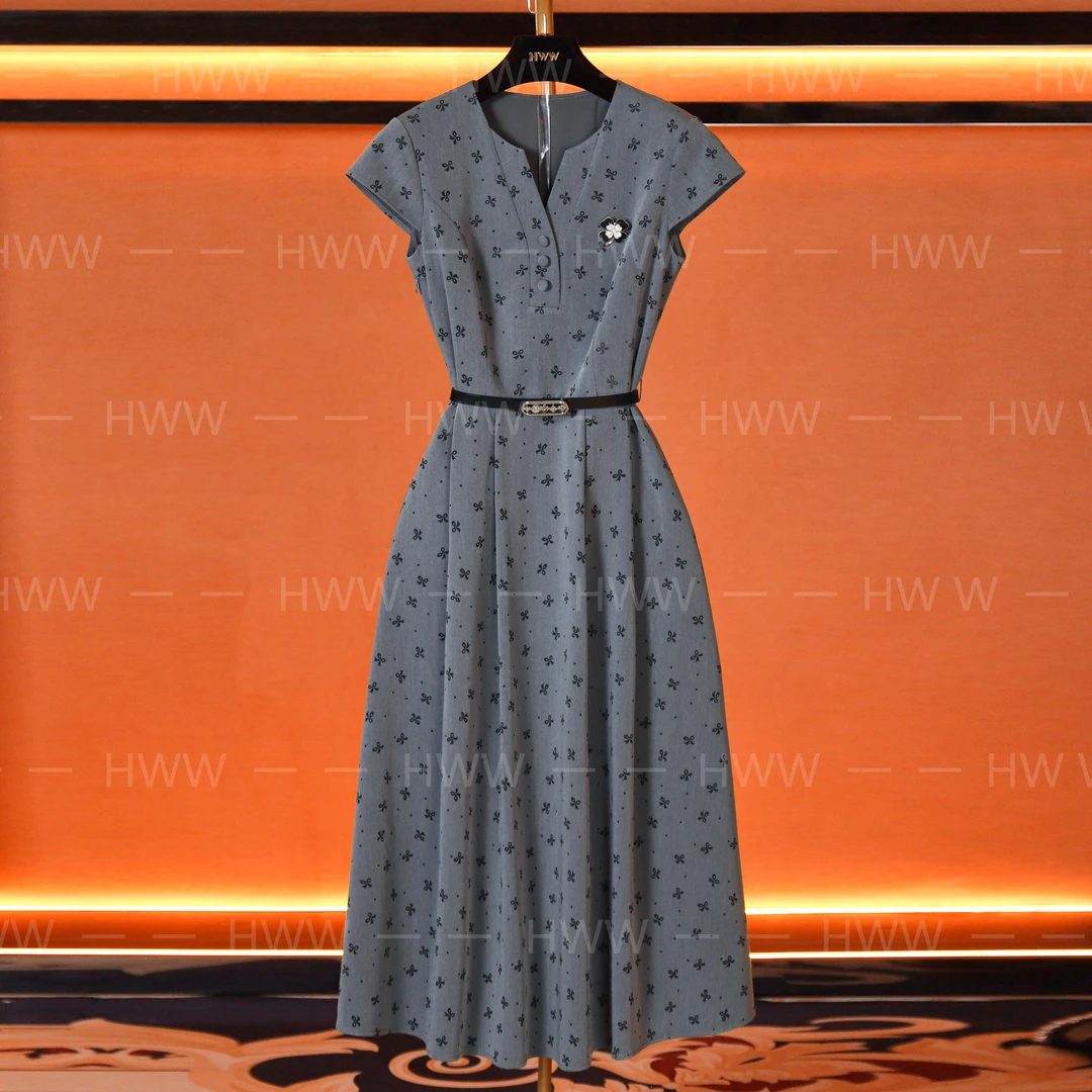 HWW轻奢设计师女装连衣裙优雅气质修身时尚收腰连衣裙DHZZR403449