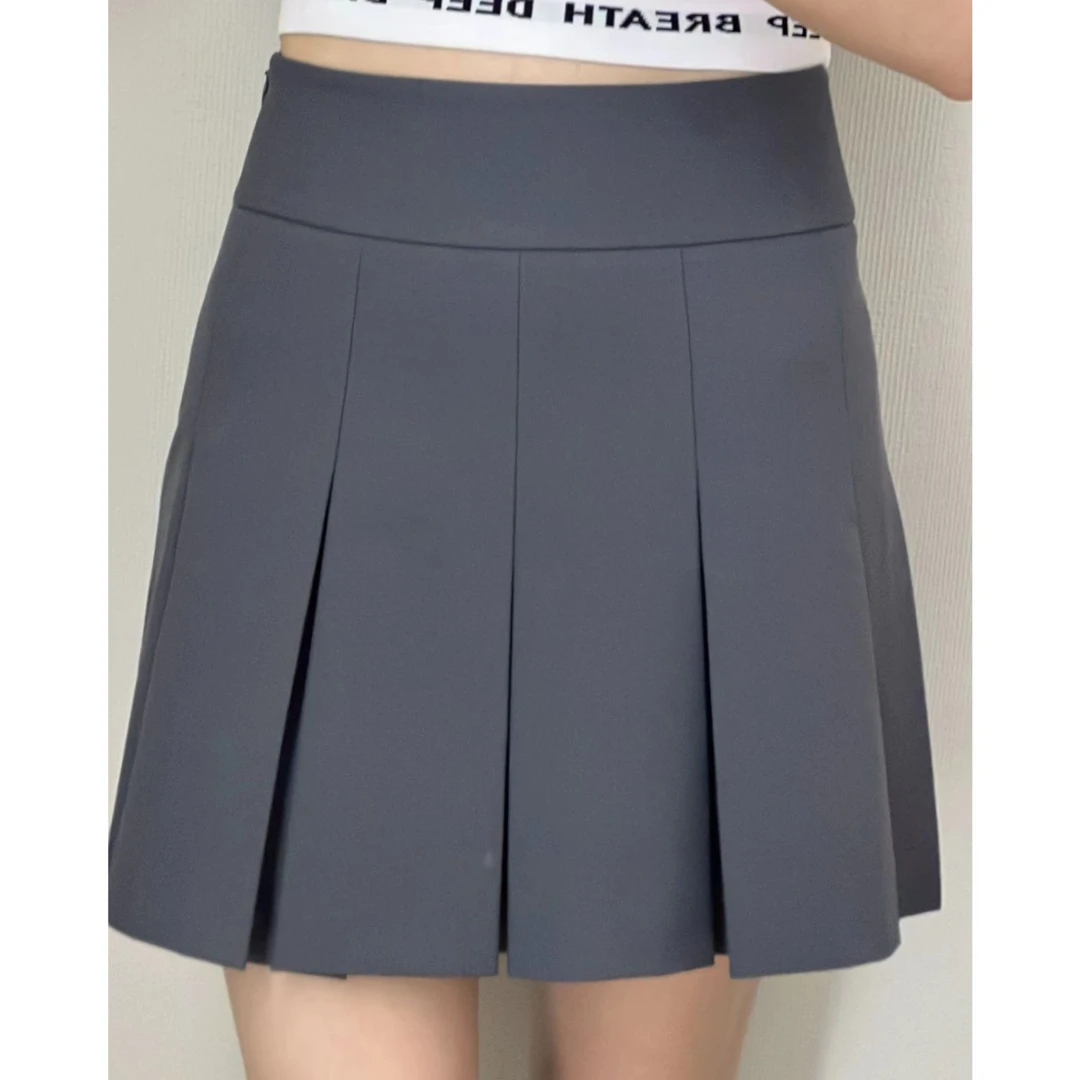 AMASS/阿玛施 夏季时尚韩版显瘦女士纯色学院风百褶短裙/5200471