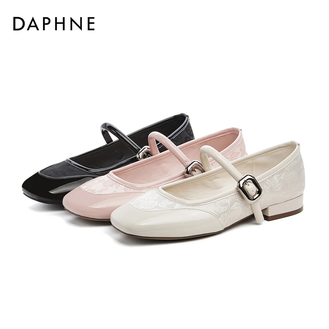 达芙妮24春夏新款百搭时尚软底法式玛丽珍鞋新中式温柔女平底单鞋