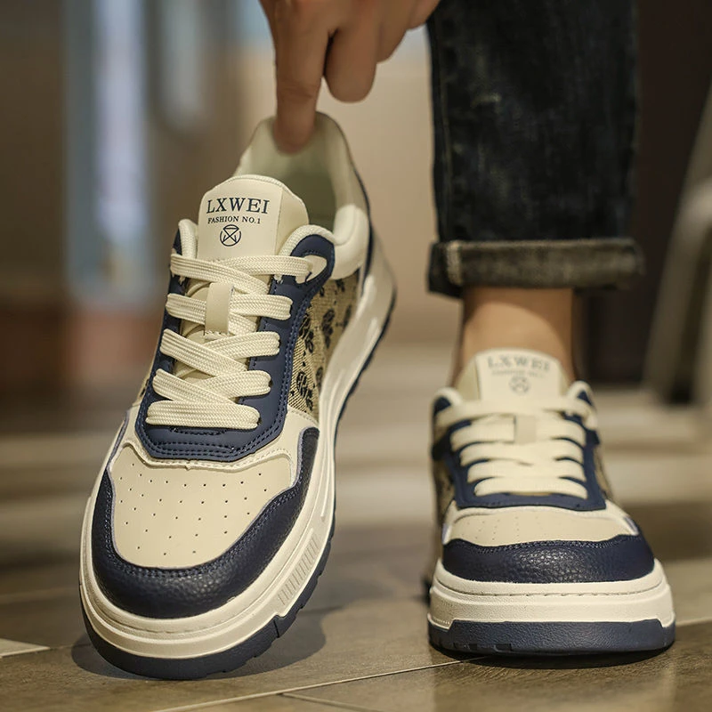 啄木鸟潮流厚底平板鞋低帮百搭运动欧洲站潮鞋子男2024新款休闲鞋