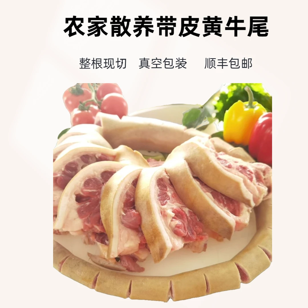 带皮黄牛尾广西农家散养整根牛尾巴顺丰包邮生鲜牛尾