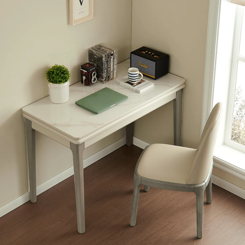 餐桌小户型长方形灰色简约现代折叠伸缩岩板饭桌多功能省空间餐桌