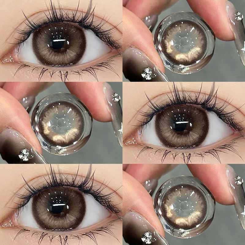 OVOLOOK【日抛10片装】冰点朗姆美瞳蜂蜜甜棕色大直径近视隐形眼镜